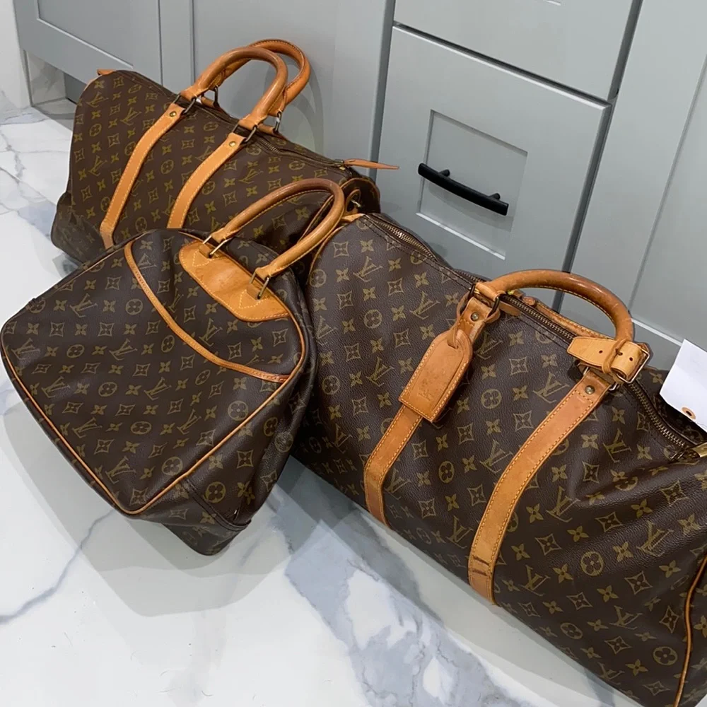 Bundle lot of 3 authentic Louis Vuitton bags Keepall 45 Keepall 50 and Deauville - Picture 1 of 12